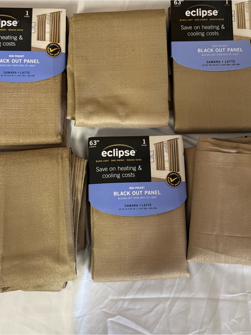 Eclipse Samara Latte Blackout Curtain Panel - Latte